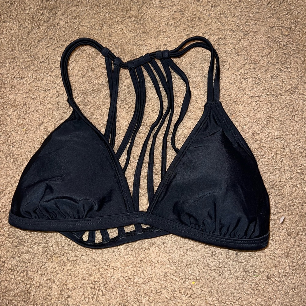 strappy black bikini top